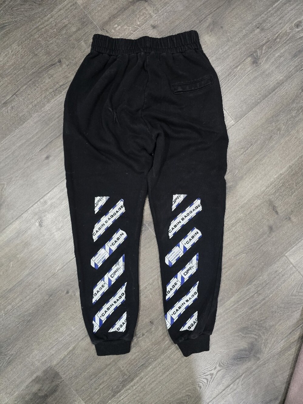 Viral Off-White Airport Tape Slim Sweatpants